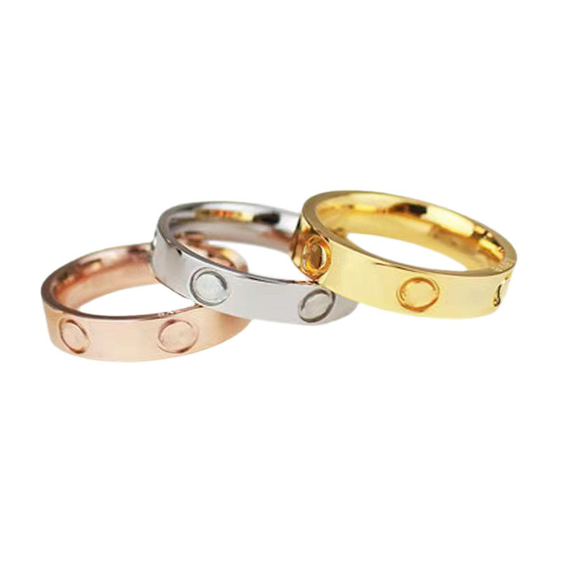 

Love screw ring Titanium steel Alloy Gold-Plated Gold Silver Rose men and women jewelry for lovers Never fade Not allergic Gift -width4/5/6mm size#5-11