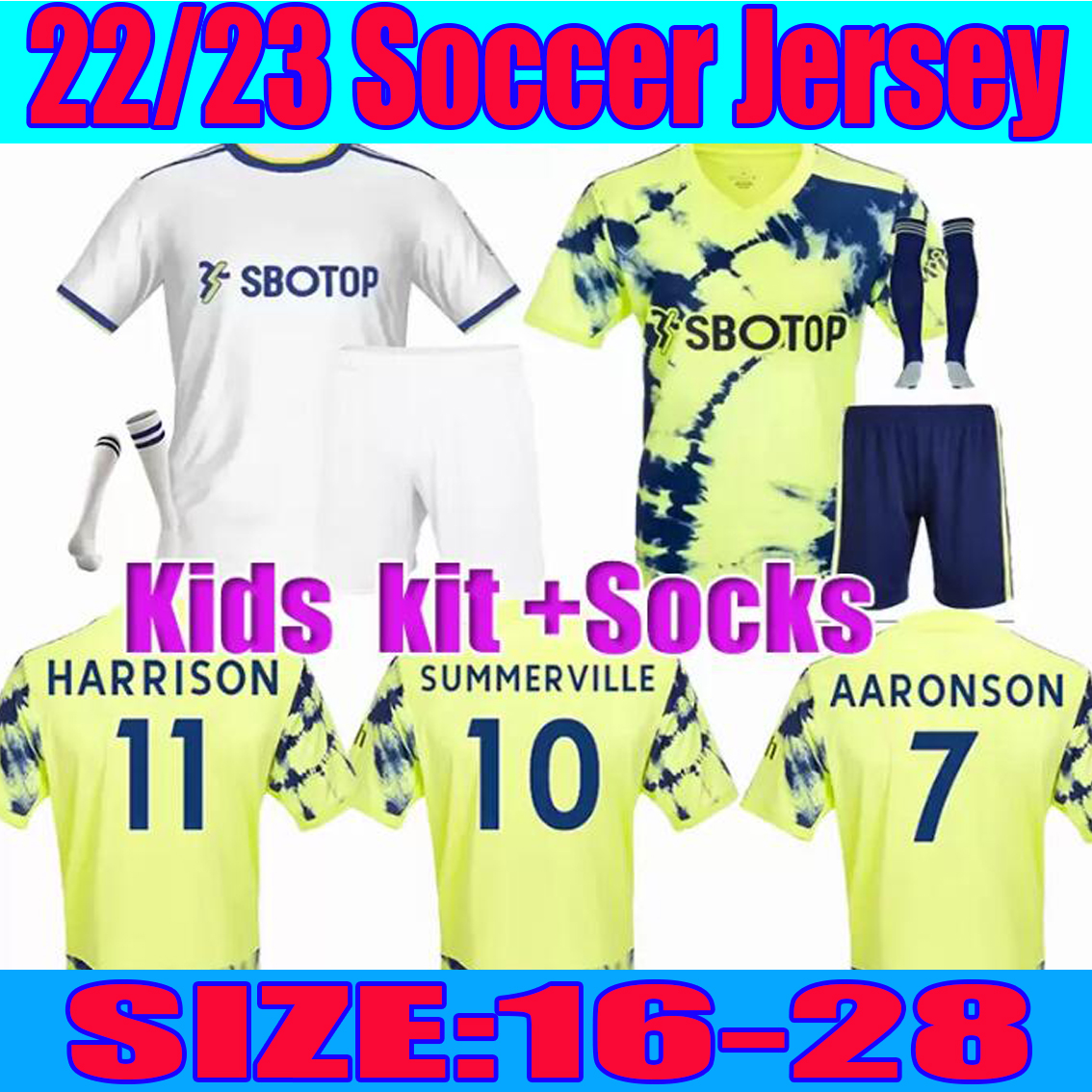 

22 23 BAMFORD away Soccer Jerseys RAPHINHA HARRISON yellow Shirt 2022 2023 Leeds Unitedes JAMES MESLIER player fans Uniforms kids Kit goalkeeper football shirt, Image