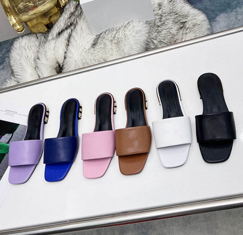 

Top Quality Women Slippers Flat Leather Sandals Outdoor Casual Heeled Slipper Summer Designer Luxury Fashion Ladies Beach Flat Flip Flops, Customized