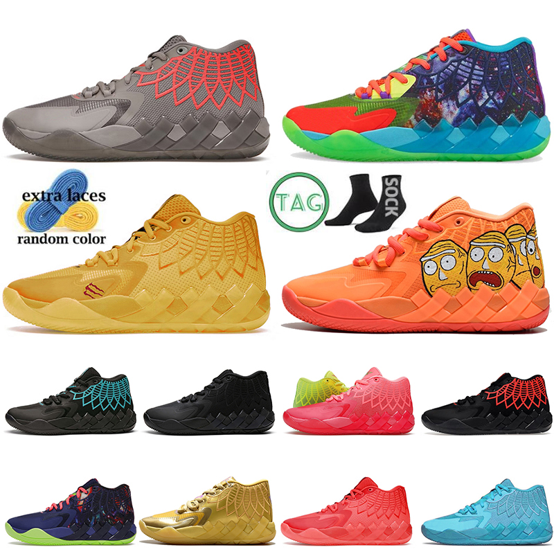 

MB.01 LaMelo Ball Mens Basketball Shoes Pumps Rick And Morty Not From Here Queen City Black Blast Buzz City Rock Ridge Red Galaxy Trainers, Item.1 rick and morty 40-46