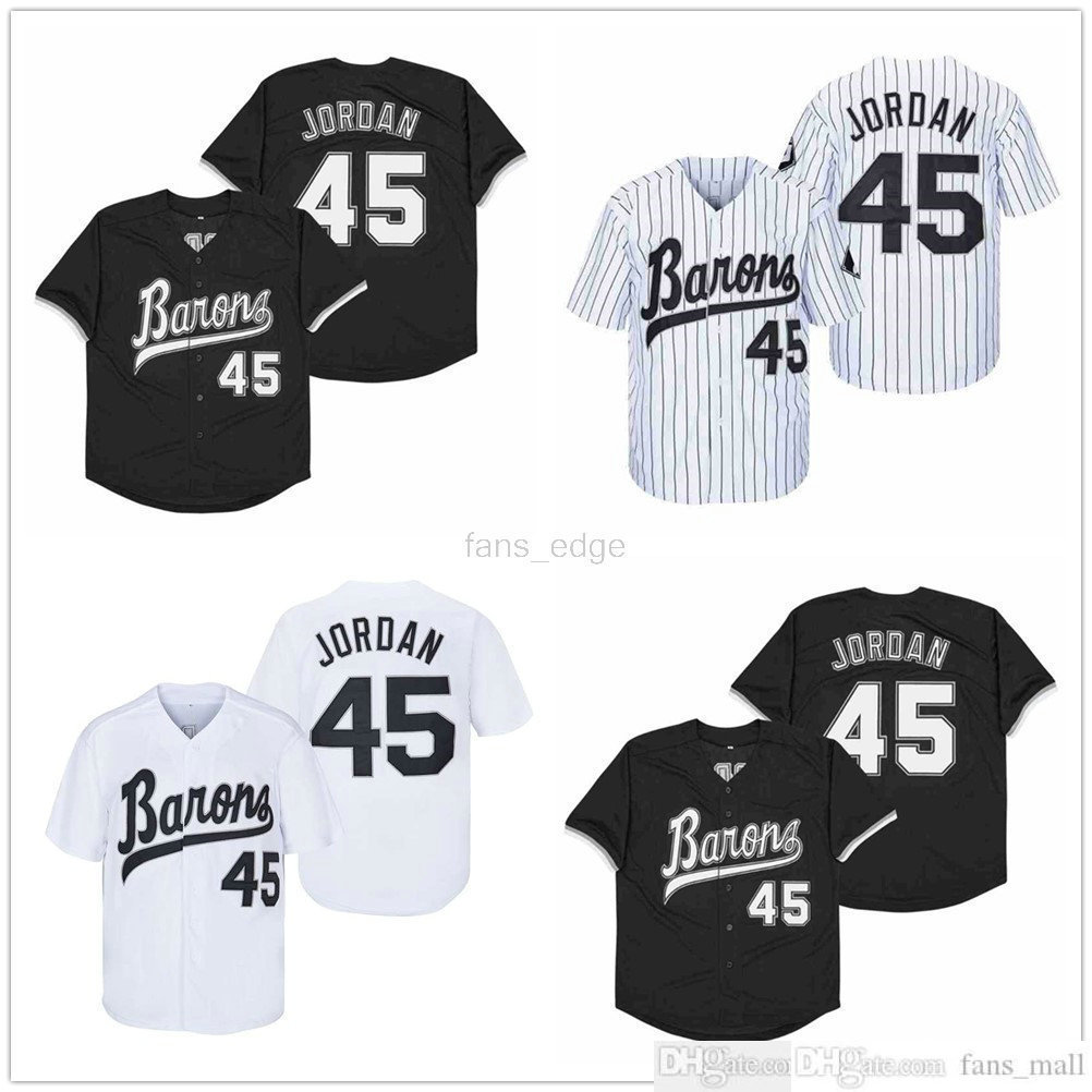 

Mens MICHAEL Jodan #45 BIRMINGHAM BARONS Baseball Jerseys Black White Grey Top Stitched Movie MICHAEL Birmingham Barons Retro Shirt High Quality, As picture