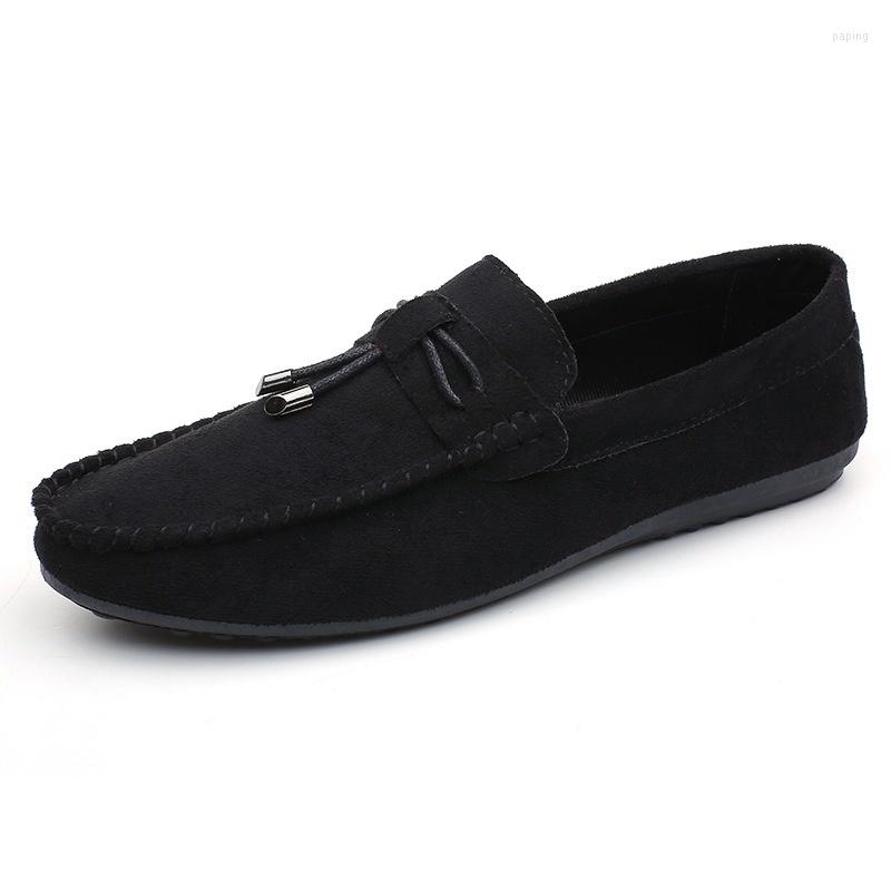 Armure de moto hommes chaussures décontractées mode mâle daim doux mocassins loisirs mocassins sans lacet hommes conduite noir rouge homme paress