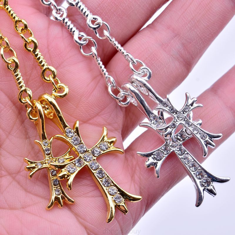 

Original Design Necklace Fashion Double Cross Men Women Simple Clavicle Chain Lovers Sydney Style Designer Hearts Ch Gift