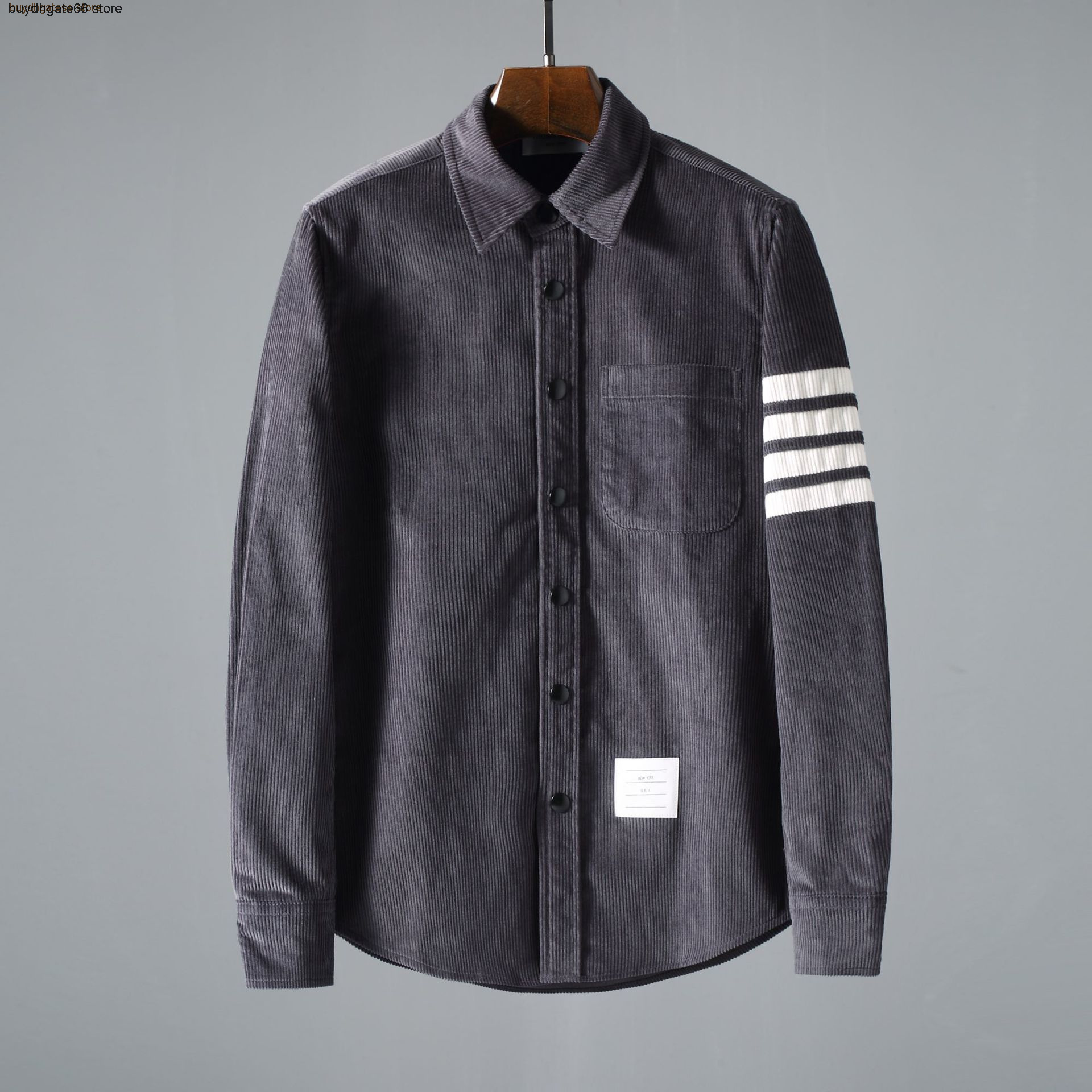Chemises décontractées pour hommes lkka thom bro marée veste en velailleuse en velours côtelé à manches simples à manches simples pour hommes et