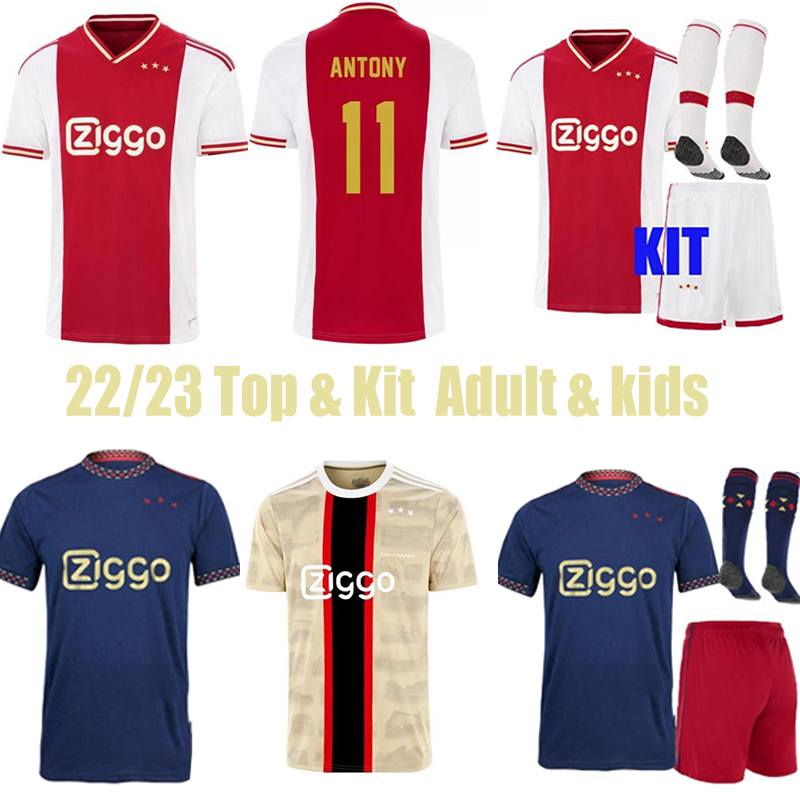 

Aajx 2022 2023 TADIC soccer jersey Marley football shirt BERGHUIS HALLER 22 23 Ajaxs Home Away Third BLIND KLAASSEN GRAVENBERCH CRUYFF mens Adult kids Tops Kits, Away kit with patch1