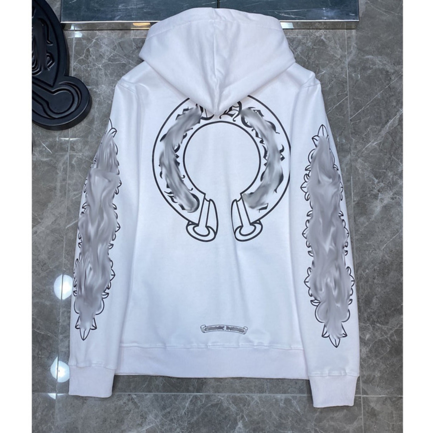 Luxury Men's Fashion Sweatshirts Classic Ch Brand Hoodie Loose Zipper Jacket Pullover Hooded Designer Horseshoe Sanskrit Tops Coat Women Swe-image-795893799