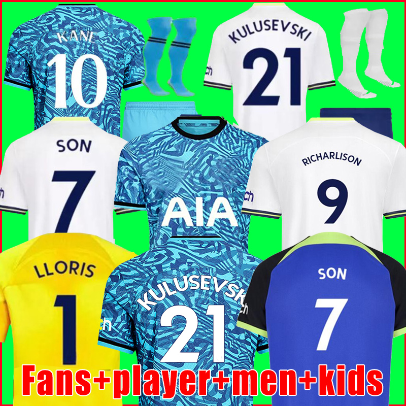 

Men KIDS  23 SON Soccer Jerseys 2022 2023 jersey Football shirt third LUCAS Loris ROMERO PERISIC SPENCE KULUSEVSKI BENTANCUR KANE RICHARLISON LENGLET SKIPP, 2022 home men jersey
