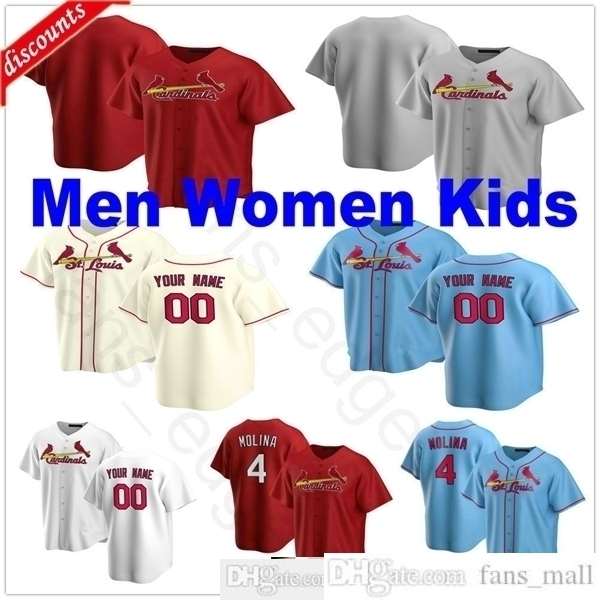 

Custom 2021 News Men Women Kids Youth Baseball Jerseys #4 Yadier Molina 13 Matt Carpenter 46 Paul Goldschmidt 50 Adam Wainwright Stitched, Kids size only s-xl