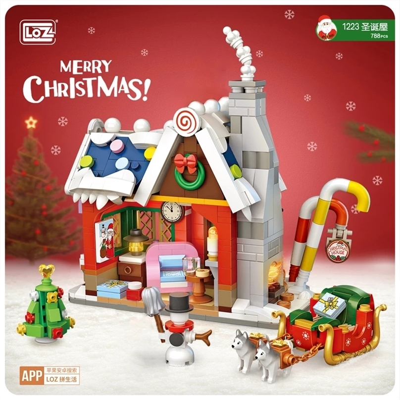 

Blocks 788pcs Building Blocks Loz Mini Blocks Merry Christmas House Santa Claus Snowman Tree Deer Candy house Toy For Kids Gift 220827