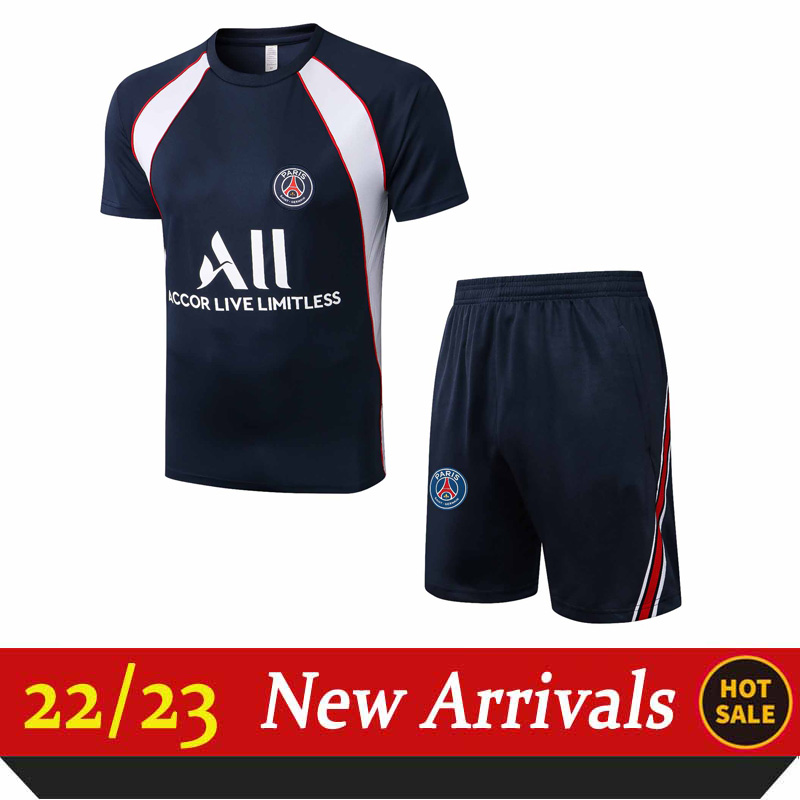 

2022-2023 Men's Tracksuits Mancheste paris arson Short sleeve shirt trousers POGBA soccer training suit Man Football tracksuits, 14