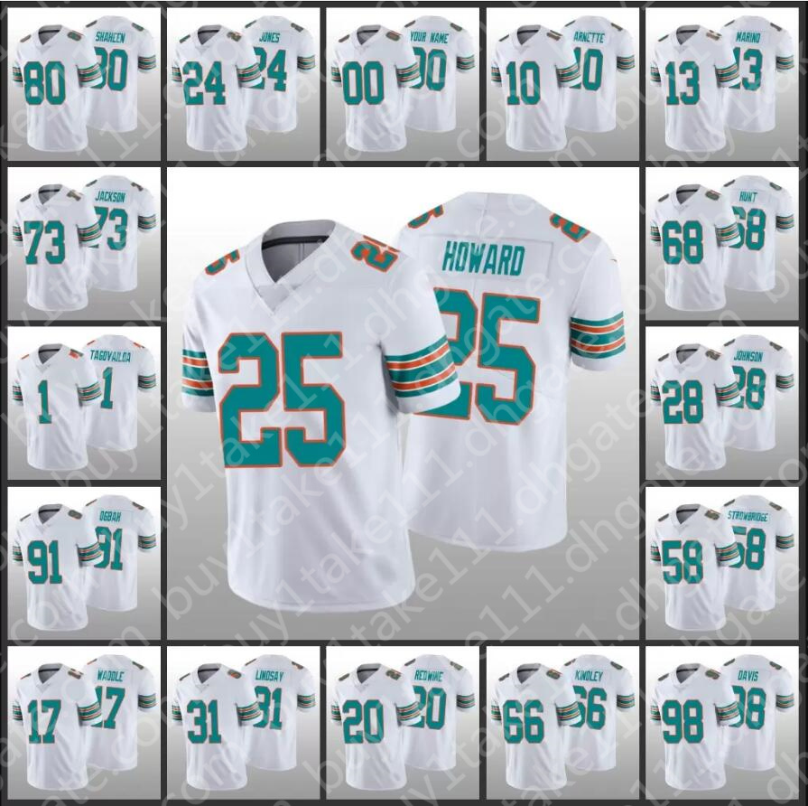 

Football Jerseys Miami''Dolphins''jersey 13 Dan Marino 11 DeVante Parker 1 Tua Tagovailoa 99 Jason Taylor 17 Jaylen Waddle custom men women youth, Custom youth (haitun)