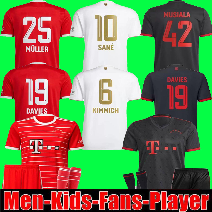 

MANE 2022 2023 Bayern Soccer Jerseys Upamecano PAVARD Munich Goretzka NEUER MULLER LEWANDOWSKI SANE Kimmich 22 23 football shirt player version full set kids suit, 22 23 third+ucl