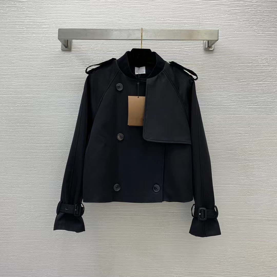 

Milan Runway Jackets 2022 New Autumn Winter Stand Collar Brand Same Style Coats Women' Designer Outerwear 0828-1, Black