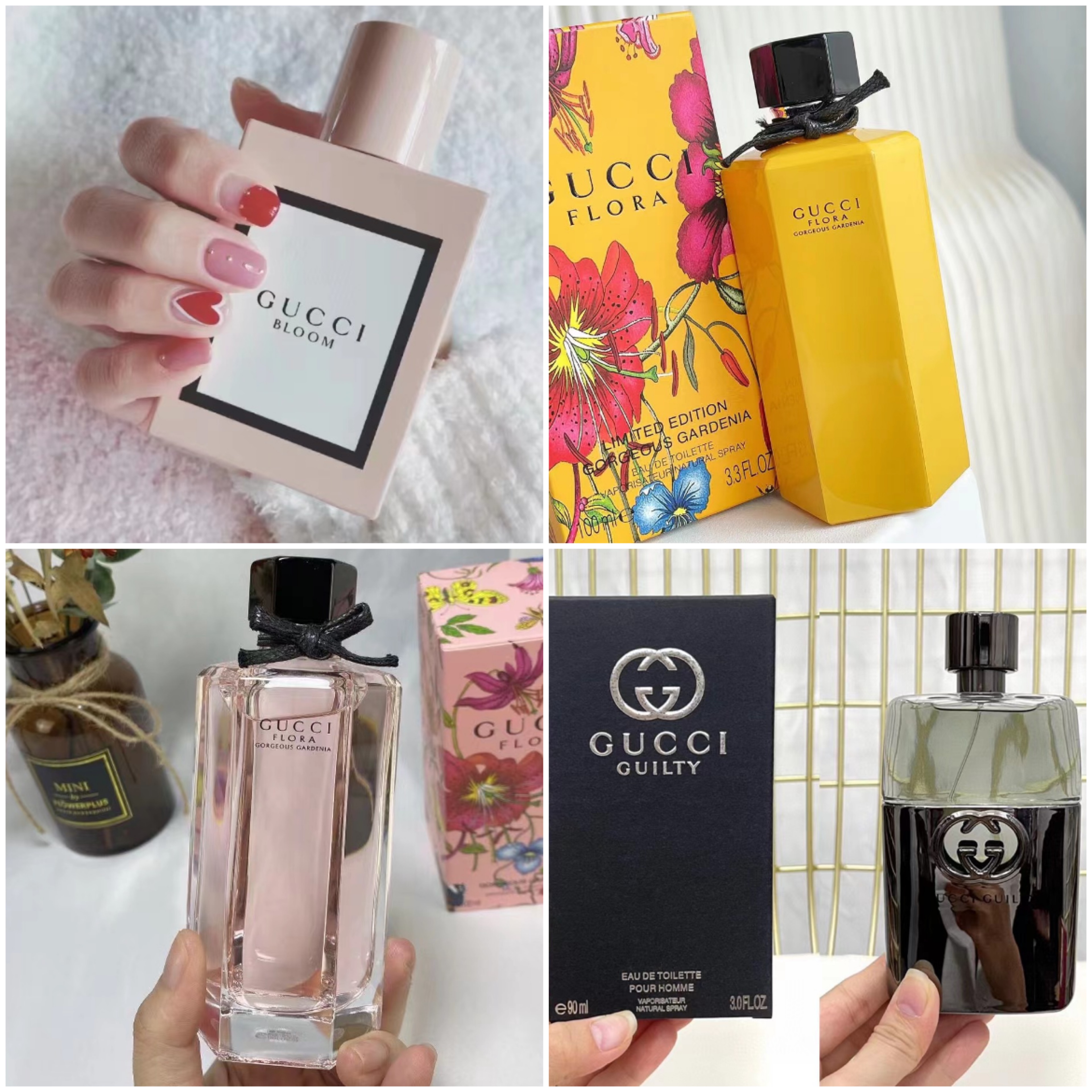 Dupe Other Makeup Gu-cci Love Edition Perfume 90ml BLOOM FLORA Perfume 100ml Lasting Fragrance for Men Women with Sealed Box-image-795709380