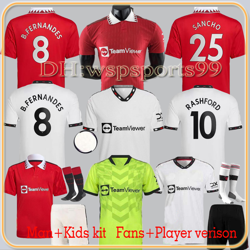 

22 23 SANCHO RASHFORD soccer jersey B. FERNANDES RONALDO 2022 2023 player version MANS UTD CASEMIRO MANCHESTERS ERIKSEN SHAW MARTINEZ football shirt men kids kit, 2223 3rd player version
