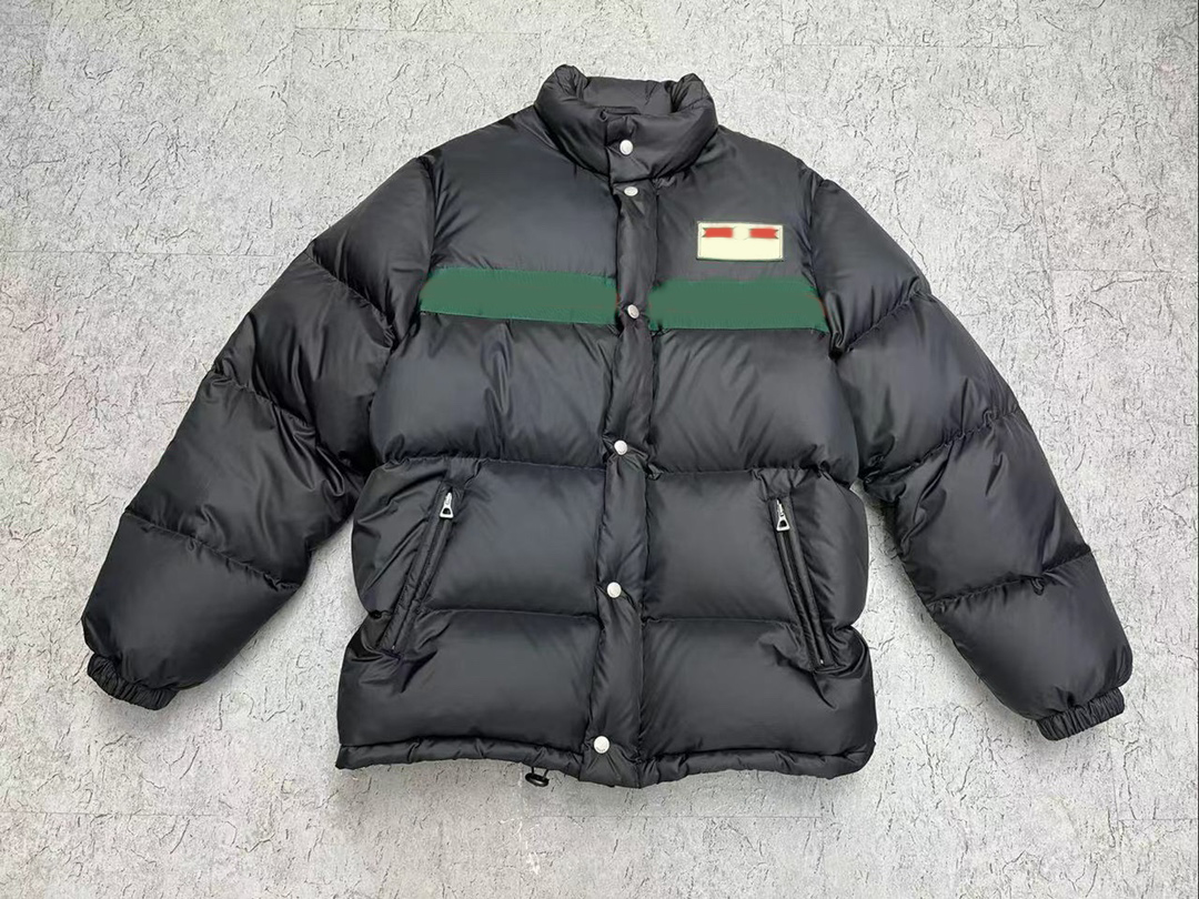 

2022 Style Famous Designer Italy luxury Down Jackets Men Red green ribbon Hooded Canada North Winter Comfortable And Warm Jacket Man Clothing, Black