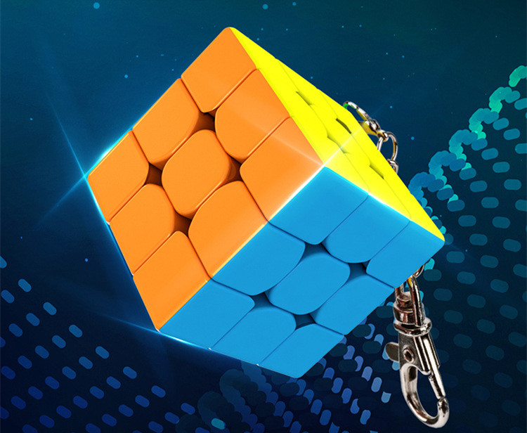 

Gadget Ring Mini 3x3x3 Magic Cube Gadgets Spinner Adult Sticker Keys Chain OPP Bag Accessories Toy Gift Key Ring