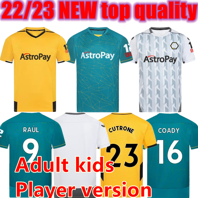 

2022 2023 Wolves Soccer Jerseys ADAMA KILMAN SEMEDO RAUL NETO NEVES Wanderers J.OTTO PODENCE GIBBS WHITE 22 23 Wolverhampton Football Shirts Men Uniform, Yellow