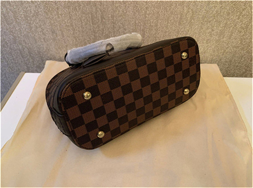 

Classic leather drawcord Versatile underarm bag One-shoulder portable bag Fashion leather texture2023, Brown grid