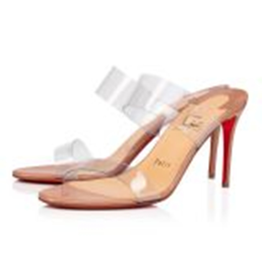 

22S Just Nothing Mule Sandals 85mm heel and red soles outer are perfect for red carpet looks chic lunches or poolside glamour