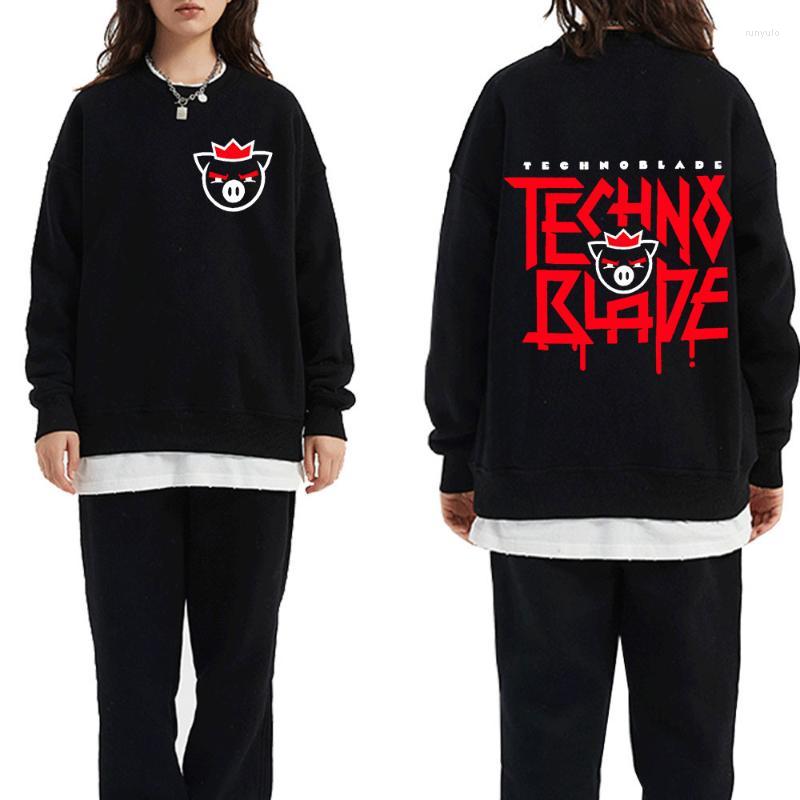 Sweats à capuche pour hommes Technoblade Merch Print Crewneck Sweat Femme / Homme Sweat à capuche surdimensionné Hip Hop Streetwear O-Neck Pulls