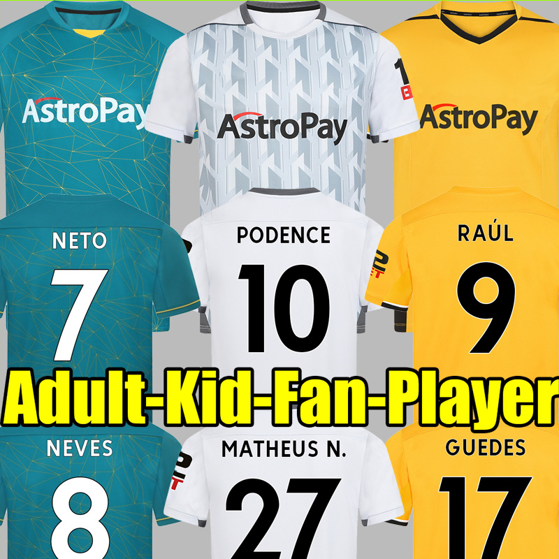 

Wolves wolverhampton home yellow Soccer Jerseys ADAMA KILMAN SEMEDO RAUL NETO NEVES J.OTTO PODENCE GIBBS WHITE Football Shirts Men Kids Kits 1101