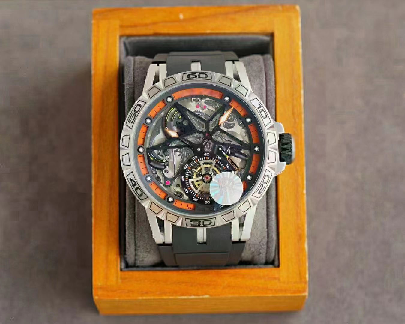

Mens Watches Automatic Mechanical Luminous 46mm dial Questions Mens Luxury Watchs Unique Serie Tuofei Balance Wheel Montre de luxe Leather strap Wristwatches, Carton