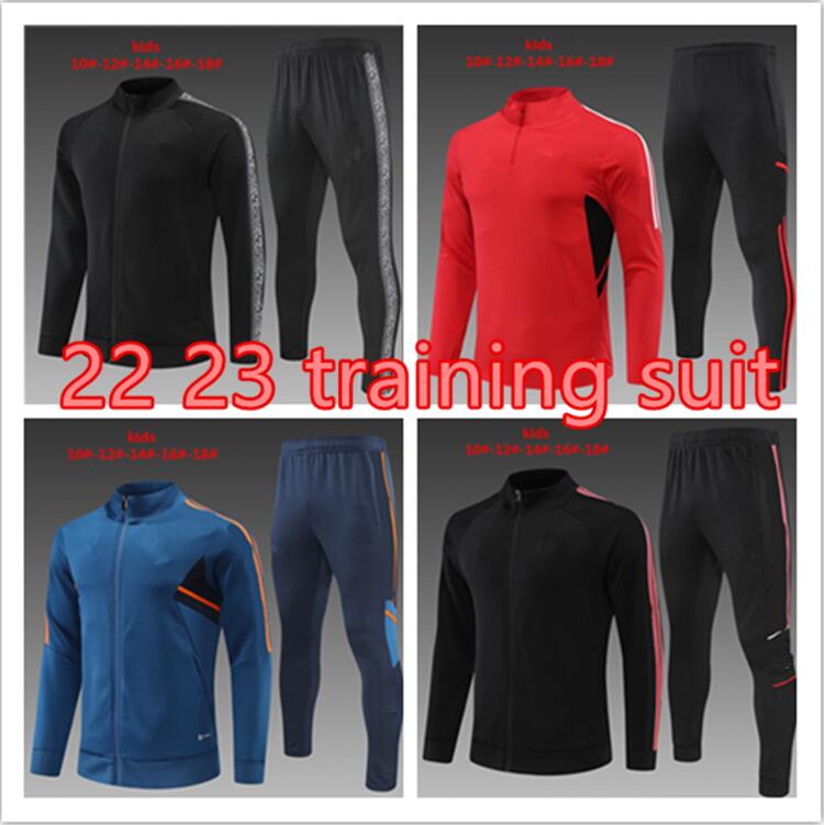 

22 23 Top quality child Soccer Jerseys training suit kids football jacket Hoodie sportswear foot jogging 2022 tracksuit set