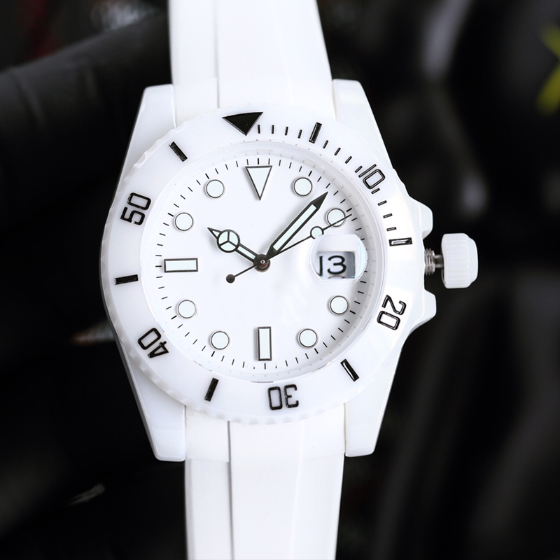 

Clean factory Ceramic Case watch mens luxury automatic ETA3135 Whitre watches 41mm rubber strap Swimming wristwatches sapphire luminous montre de luxe, 03 with box papers