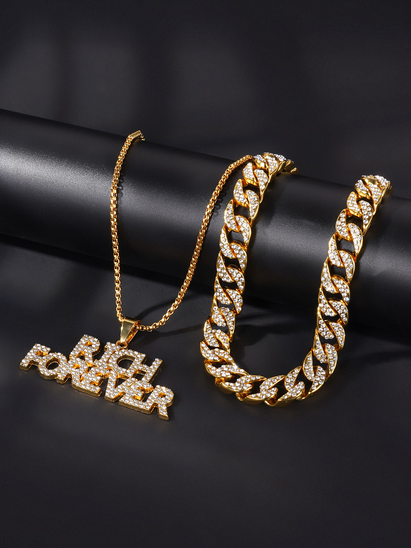 Tennis Graduated Fashion Jewel Stainless steel designer Necklace Men Necklaces women necklace 18k gold Titanium Chains RICH-image-795659642