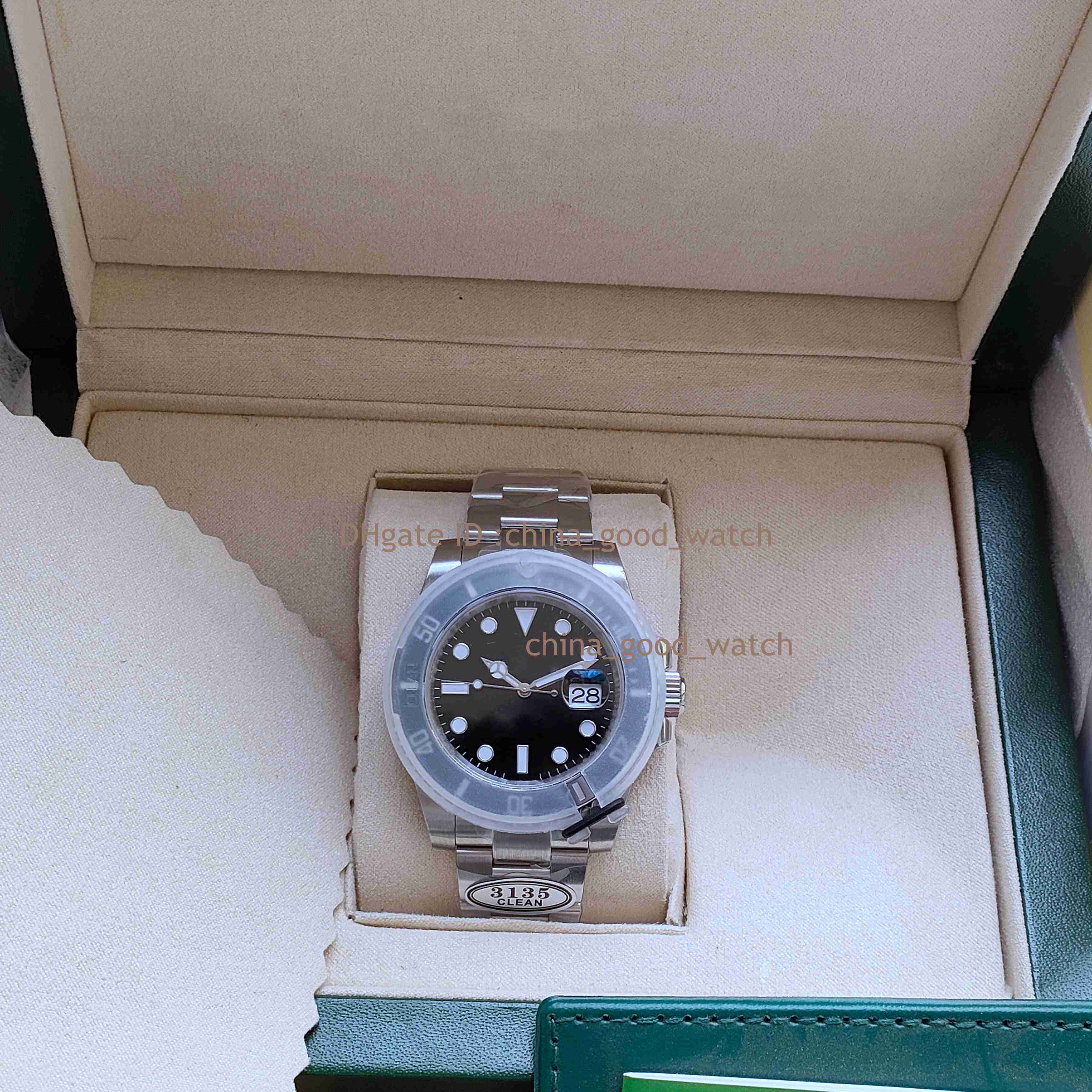 

Super Clean Factory Watches Mens Cal.3135 Movement Automatic Ceramic Bezel Watch Men 904L Steel Diver Green Crystal CLEANF Wristwatches