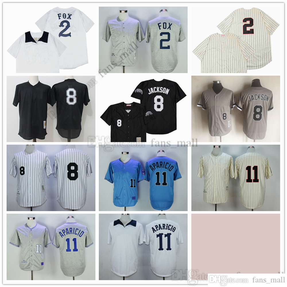

Man Mitchell and Ness Baseball Jersey Vintage 8 Bo Jackson Jersey 11 Luis Aparicio 2 Nellie Fox Stitched Breathable Sport Sale High Quality Retro Man, As picture (with team name)