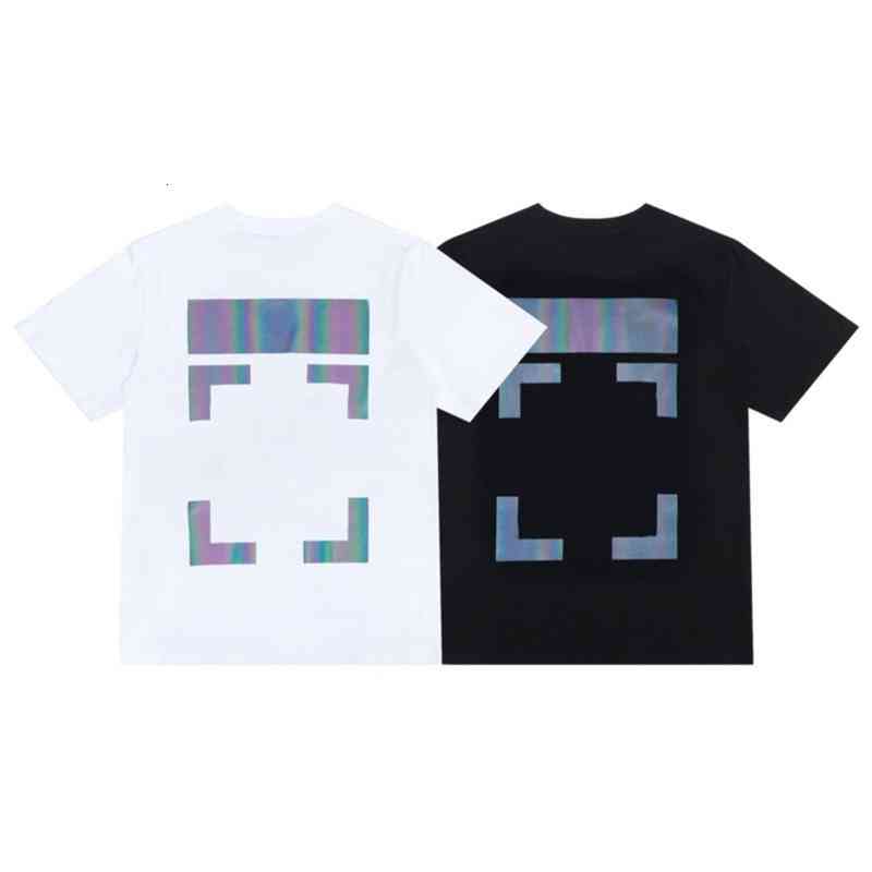 

Brand Designer Fashion Offs Mens t Shirts Tees Luxury Religious Oil Painting Letter Back Arrow Tshirts Clothing Loose Cotton Women AAA, 17