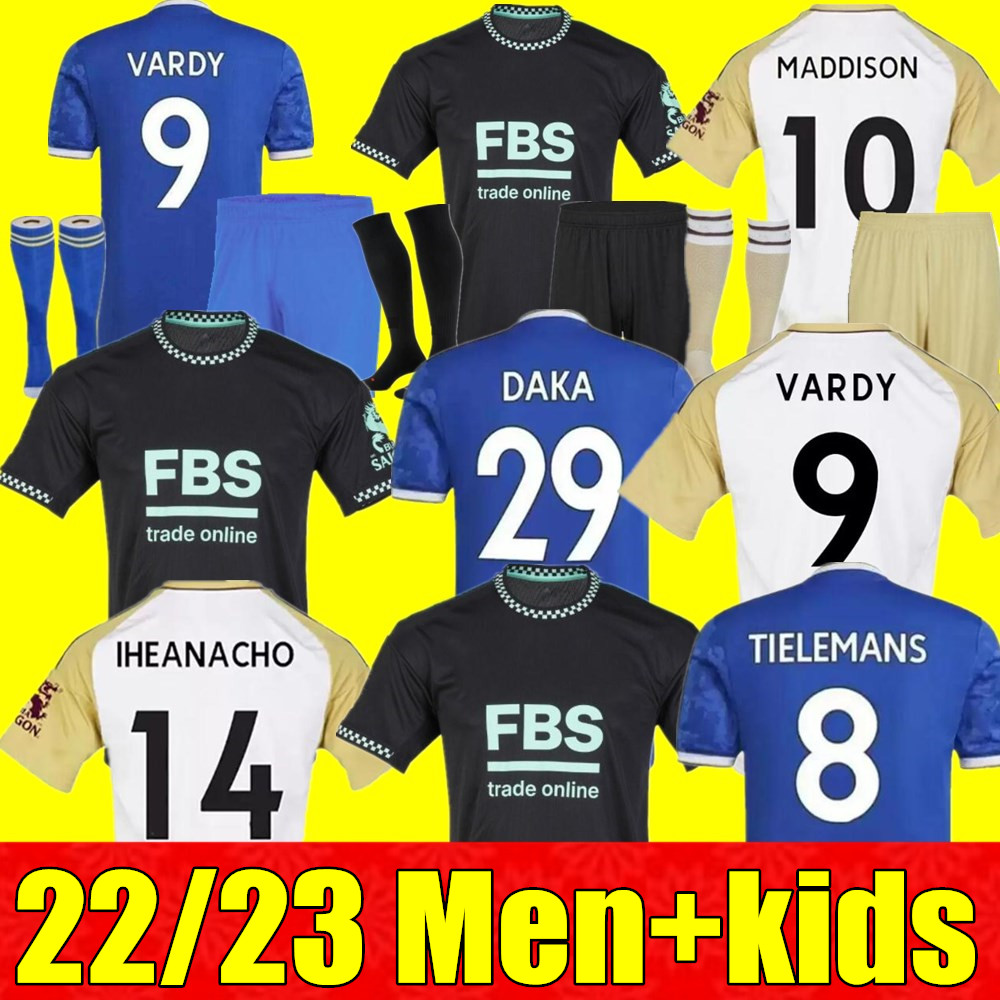 

22 23 soccer jerseys City VARDY Daka MADDISON LeiCEstErs TIELEMANS NDIDI AYOZE Barnes Schmeichel Lookman 2022 2023 men kids kit football shirt jersey, Adult 3rd