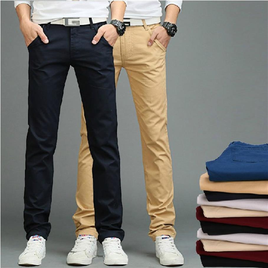 

Whole- New Arrival Men Pants Men's Slim Fit Casual Pants Fashion Straight Dress Pants Skinny Smooth Full Length Trousers264T, Black