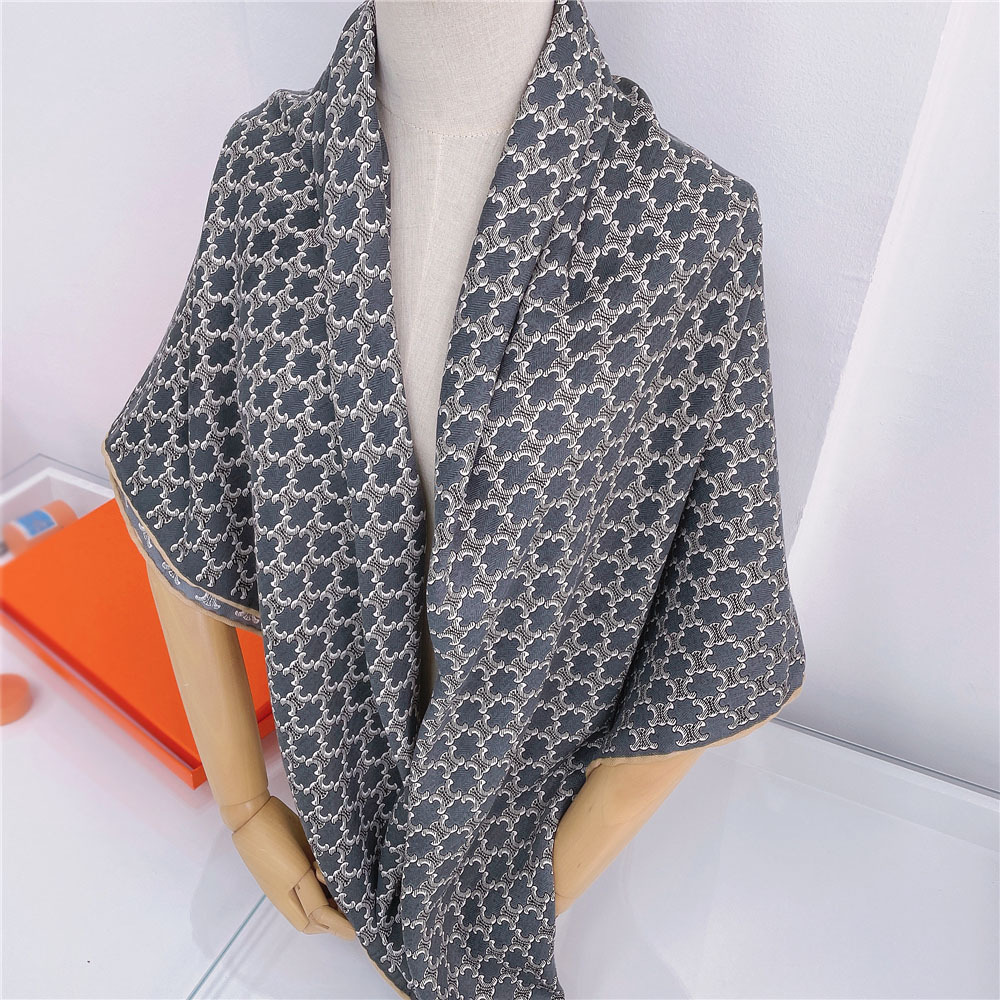 Scarves 2022 Autumn New Arc de Triomphe old flower veet cashmere generous scarf long shawl Bib women's winter