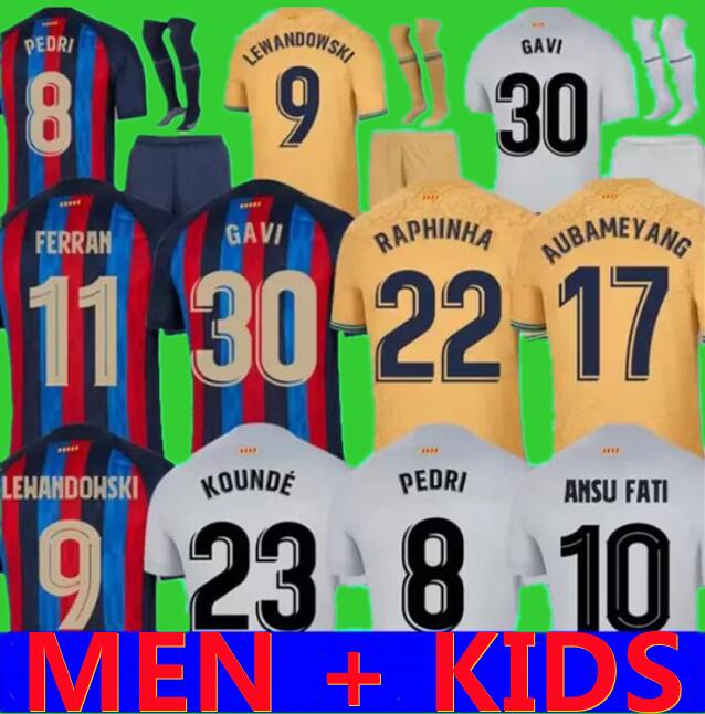 

22 23 PEDRI soccer jersey ADAMA GAVI camiseta de futbol FERRAN 2022 2023 FC ANSU FATI MEMPHIS LEWANDOWSKI barcelona DEST football shirt men kit kids equipments, Kids size
