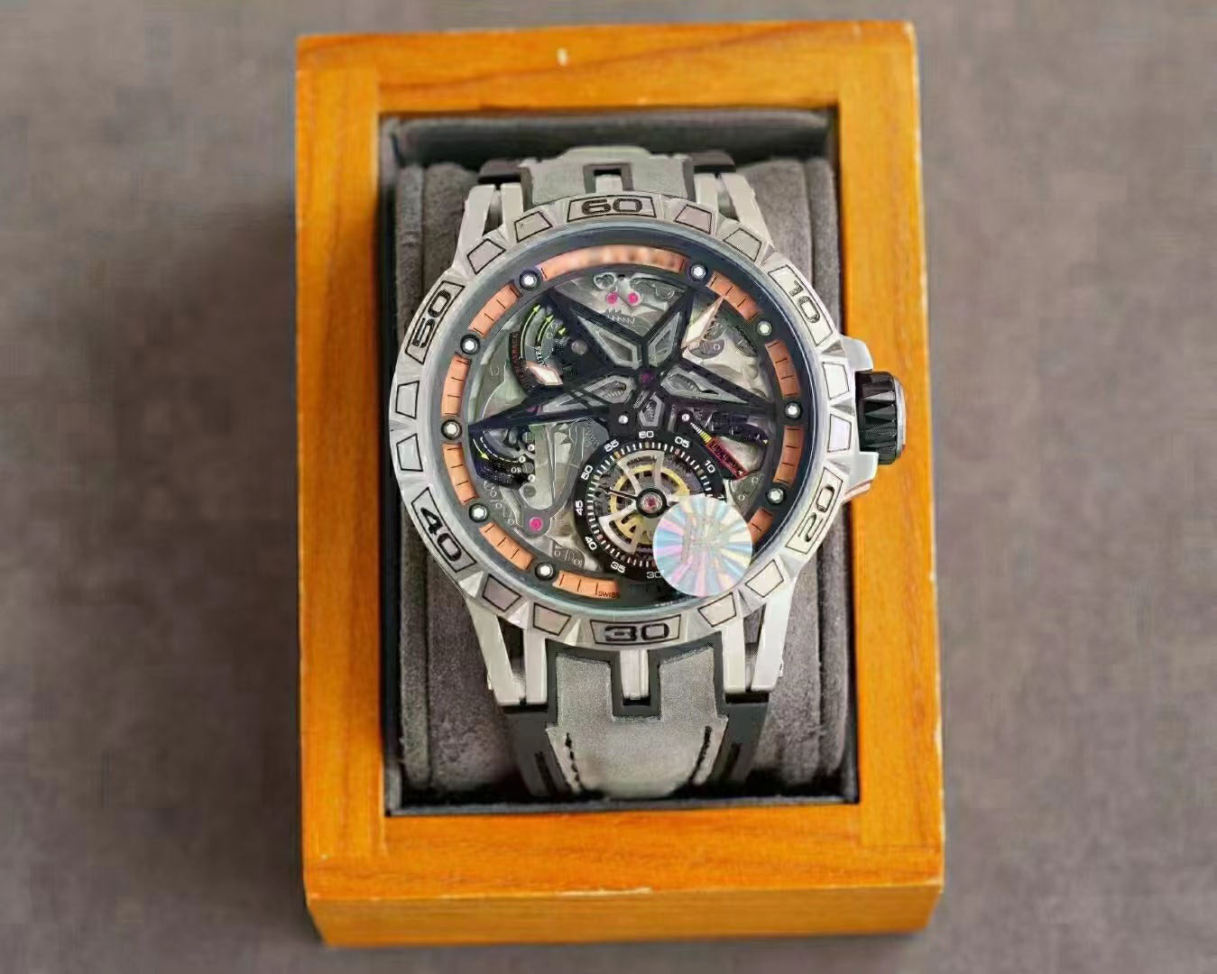 

top Mens Antique Watches Automatic Mechanical Unique Serie Tuofei Balance Wheel Luminous 46mm Stainless steel Luxury Watchs Montre de luxe rubber Wristwatches, Carton