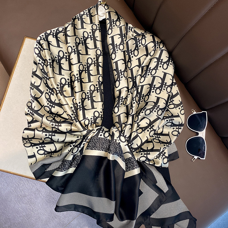 

Scarves Cravat D2022 silk scarf women's thin filament Scarf Shawl summer long warm decoration sunscreen beach towel