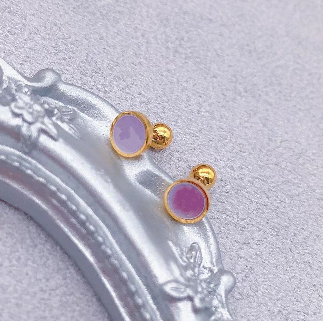 

Easy chic Tiny small studs simple jewelry women men letter heart round black white pink blue earrings 316L Stainless Steel silver gold rose cute stud earring boy girl