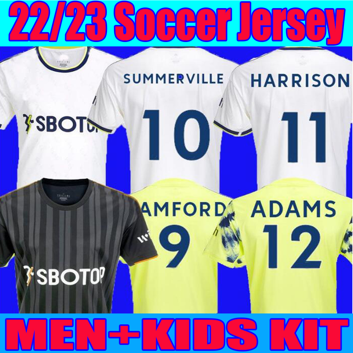

XXXL 4XL plus size Soccer jersey 22 23 MEN KIDS KIT Leeds AARONSON SINISTERRA ADAMS KRISTENSEN ROCA HARRISON 2022 2023 football shirt United uniforms utd boys third, 22-23 kids kit