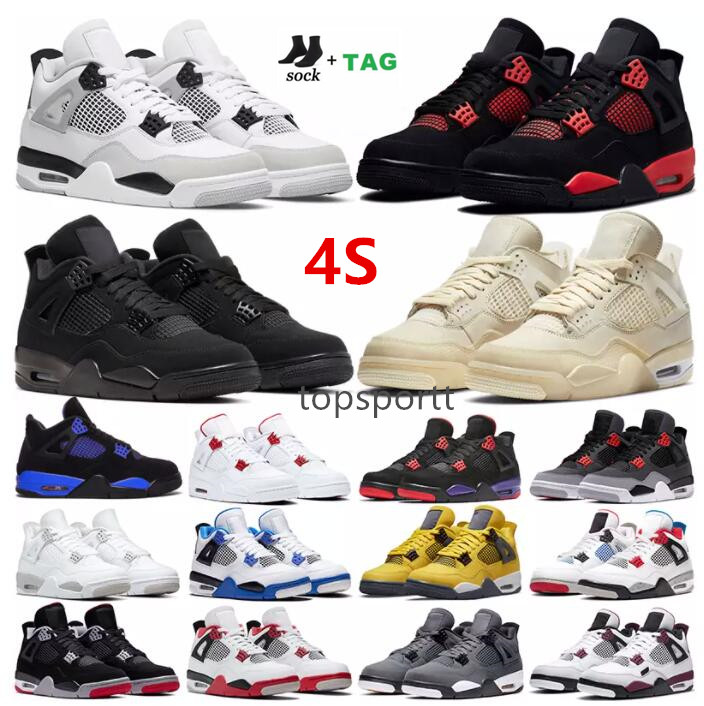 

Hot Quality Designer Basketball Shoes men women jumpman 4 Military Black 4s Cat Black Red Thunder University Blue Infrared Royalty Cactus Jack outdoor mens trainer, 12