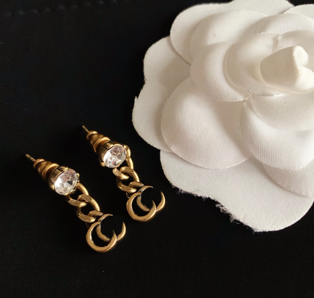 Boucles d'oreilles Marque Designer Géométrie Célèbre Femmes Ronde Cristal Strass Perle Boucles D'oreilles Bijoux De Fête De Mariage1