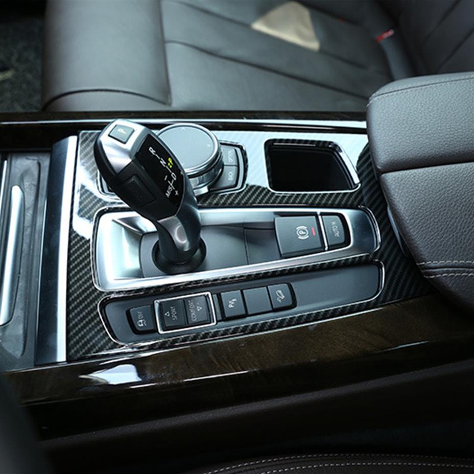 

Carbon Fiber Color Center Console Gear Shift Panel Decoration Cover Trim Car Styling For BMW X5 F15 X6 F16 2014-2018 LHD216f