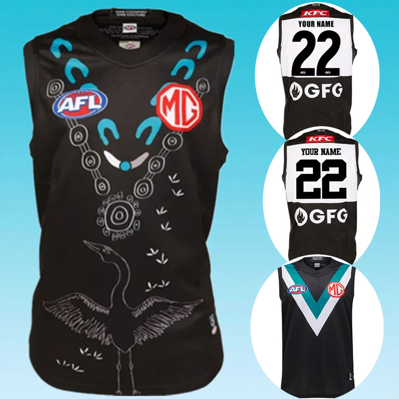 

Top Quality 2022 PORT ADELAIDE POWER AFL HOME AND INDIGNEOUS AFL GUERNSEY Mens Rugby Jerseys Print Custom Name Number, No print