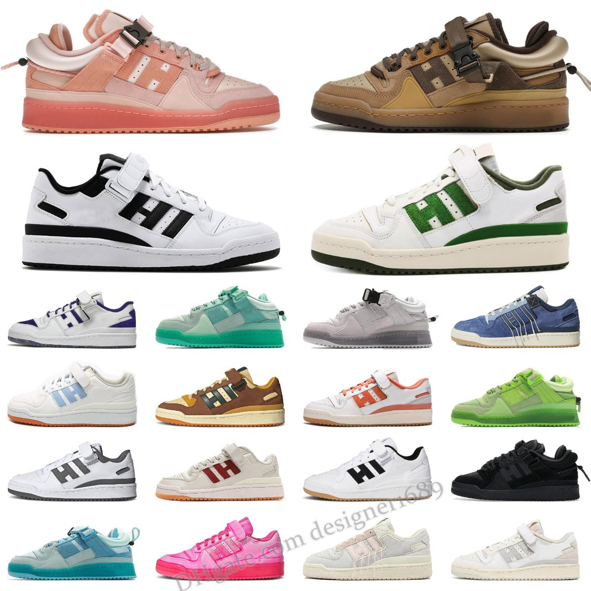 

2022 Bad Bunny Forum 84 Low Casual Shoes men women Buckle Cream Yellow Blue Tint Easter Egg Outdoor designer Sports Sneakers mens trainers, Box