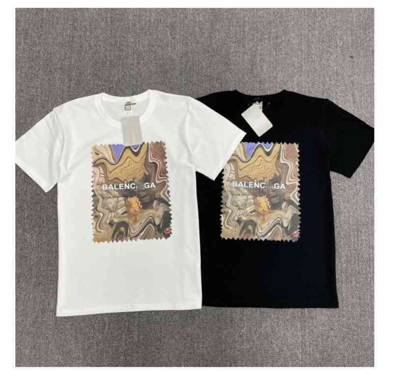 

Designer T Shirt Luxury Balanciagas Short Sleeve Model Stamp Printed Loose Round Neck Men' And Women' Tops, White