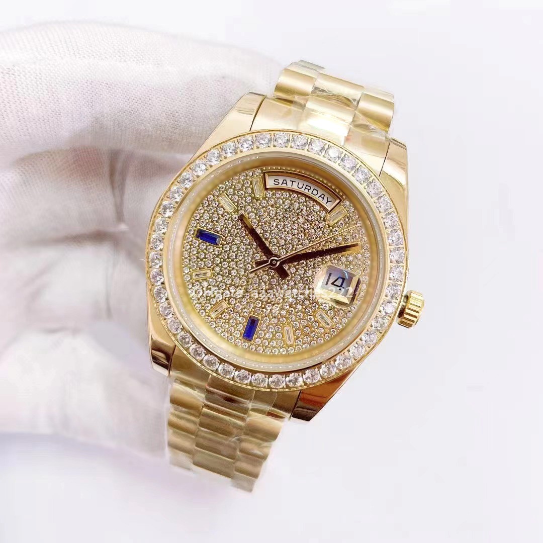 

Men Designer Watch Classic Wristwatch Manual Rainbow Diamond Setting Automatic Mechanical D Rose Gold Stainless steel Datejust 41mm Watches for men Montre de luxe, Carton