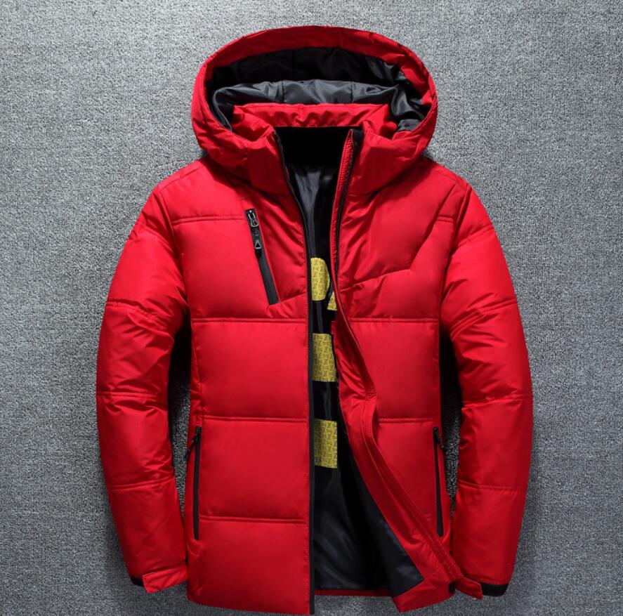 

Men Down Jacket White Duck Hooded Outdoor Thick Warm Padded Snow Coat Degree Winter Parkas Oversized -4XL, Black
