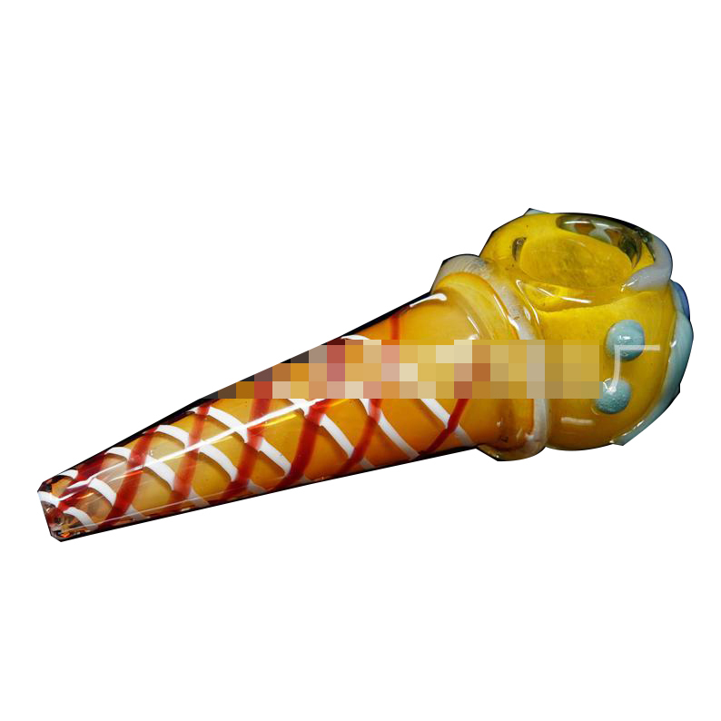 

Cream Cone Smoking Glass Water Pipe Tobacco Thick 4.73Inch Glass Hand Pipes